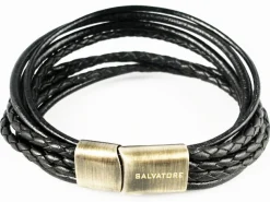 Pulsera De Chico Acero Y Piel Negra