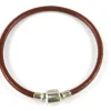 Online Pulsera De Cuero Rojo 3 Mm. De Plata De Ley