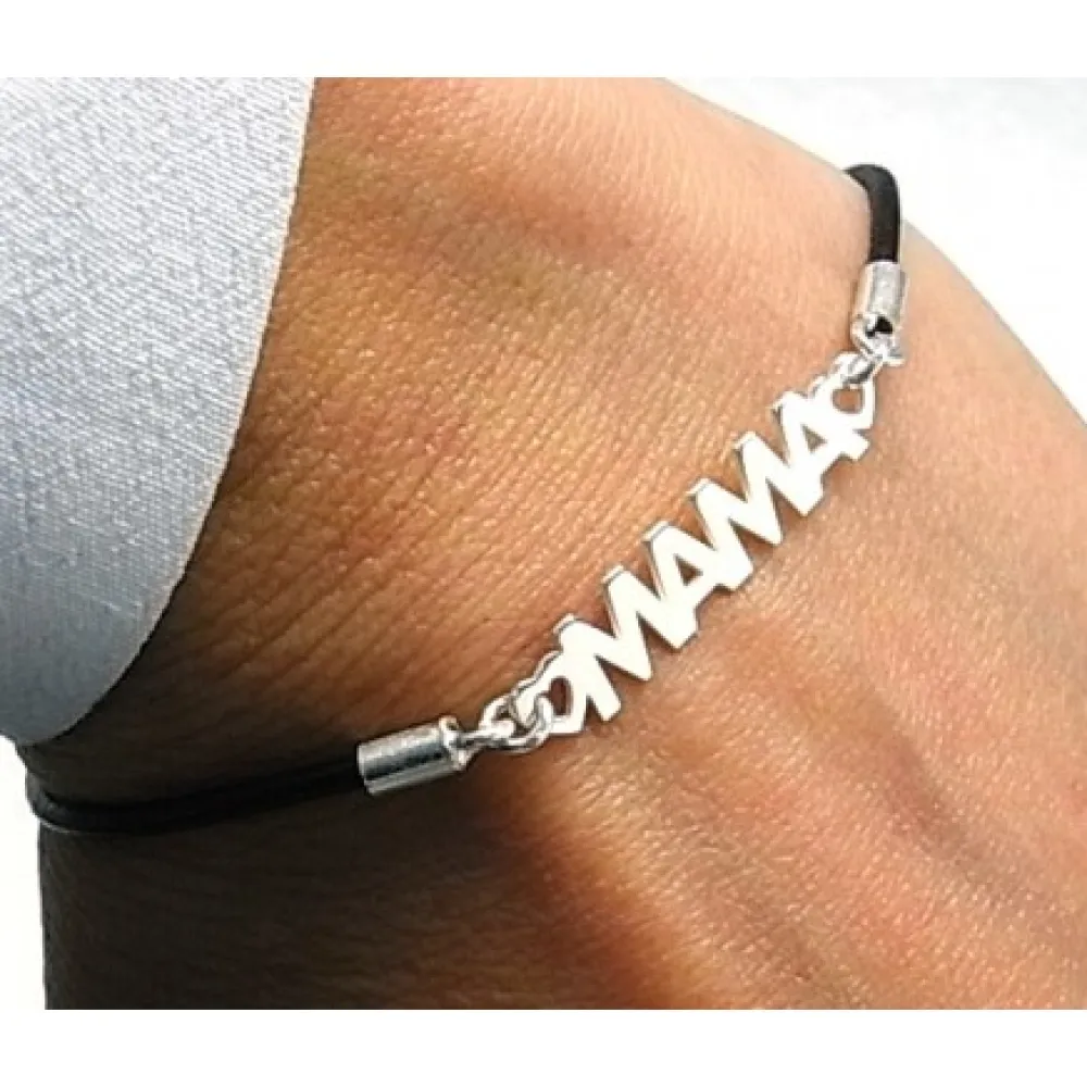Online Pulsera De Cuero Y Plata Mamá