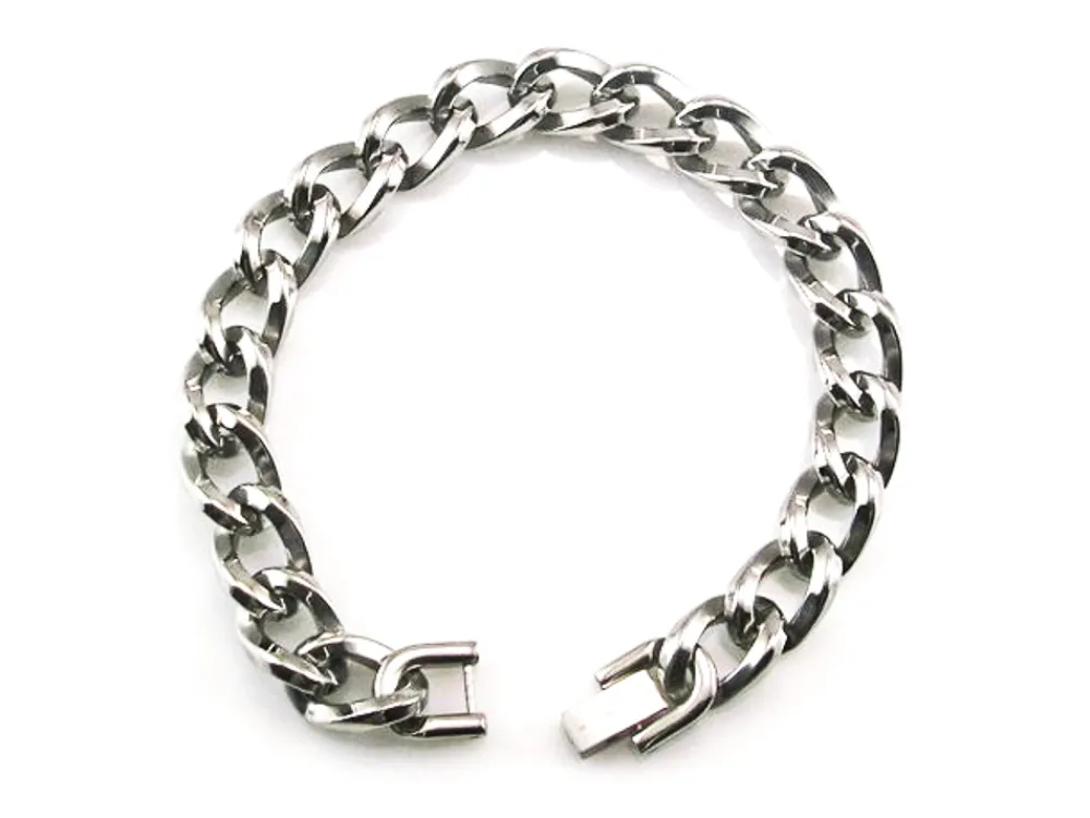 Discount Pulsera De Eslabones Barbados En Acero Inoxidable