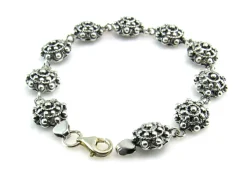 Pulsera De Plata Charro Con Mosqueton