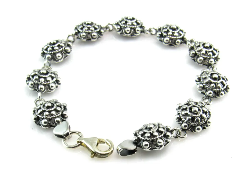 Pulsera De Plata Charro Con Mosqueton