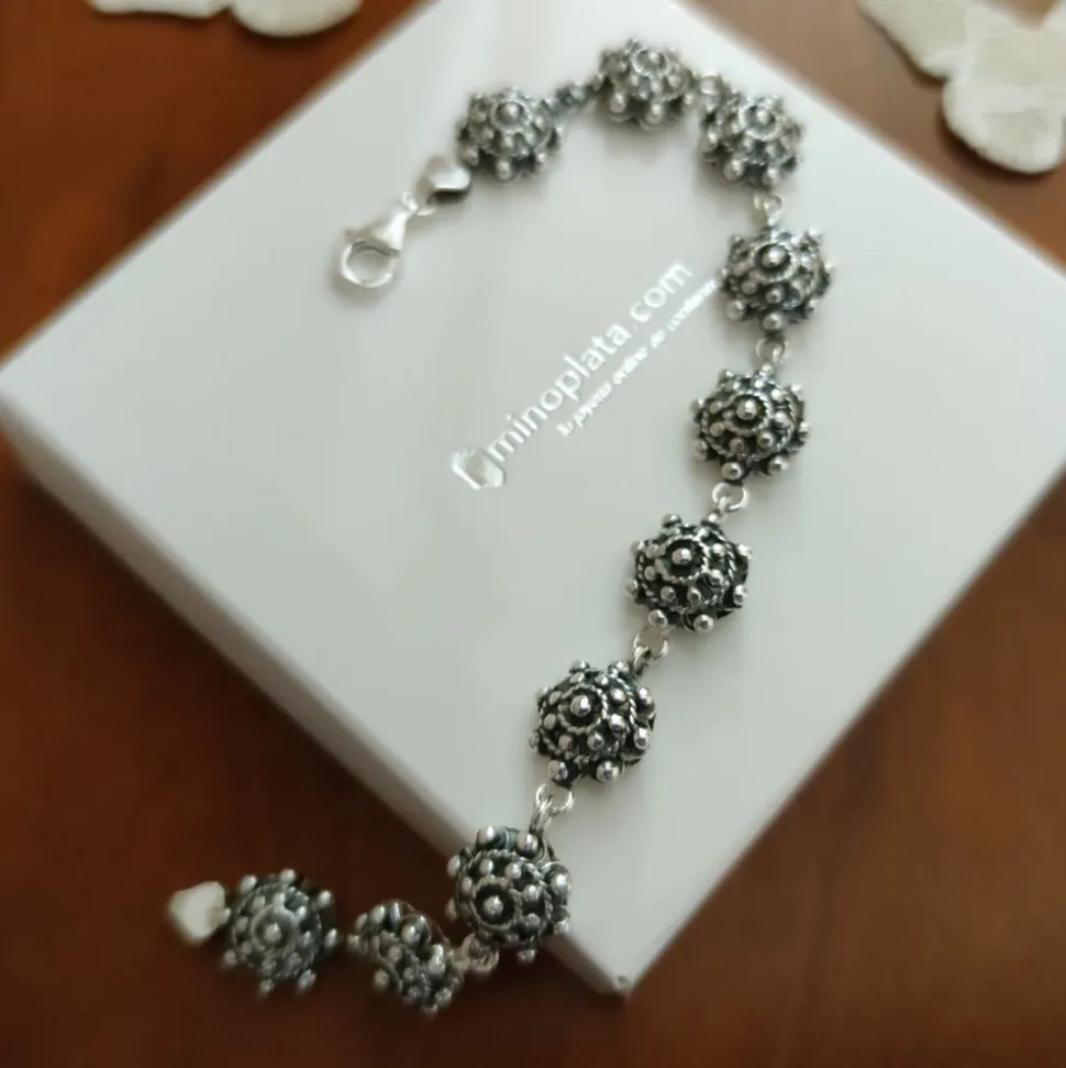 Pulsera De Plata Charro Con Mosqueton