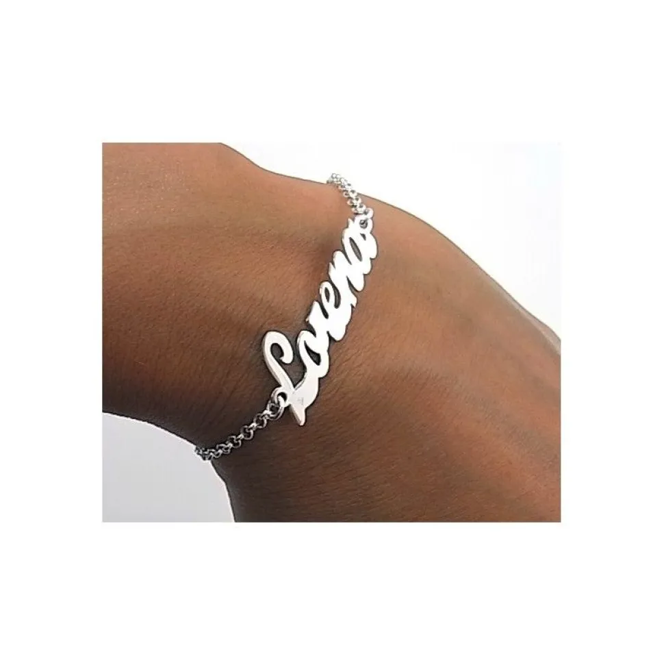 Pulsera De Plata Con Nombre