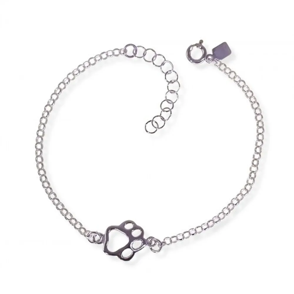 Discount Pulsera De Plata De Ley Huella De Animal Calada