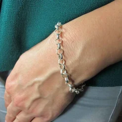 Pulsera De Plata De Ley Rolo 4 Para Colgantes Charms
