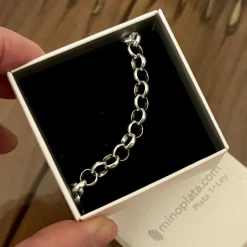 Pulsera De Plata De Ley Rolo 4 Para Colgantes Charms