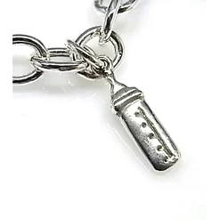 Pulsera De Plata Mamá Con Fetiches Colgantes