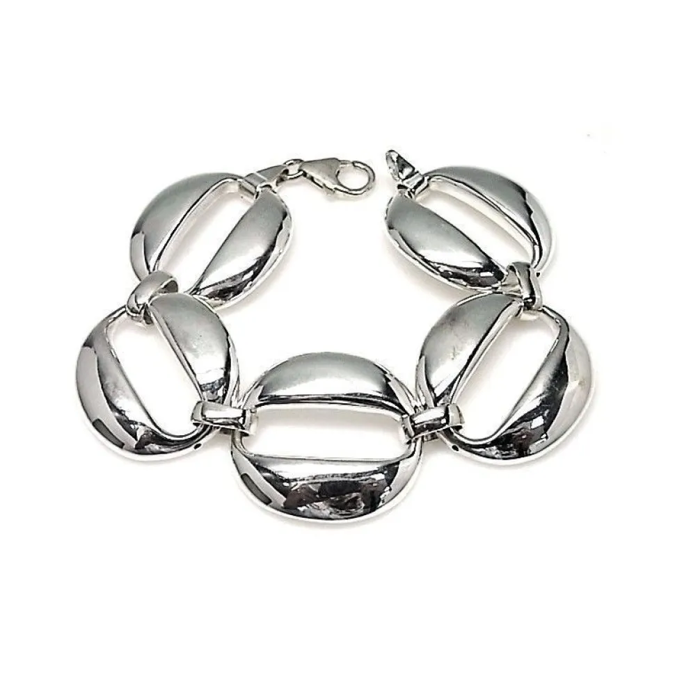 Pulsera Electroforming Con Grandes Eslabones De Plata De Ley