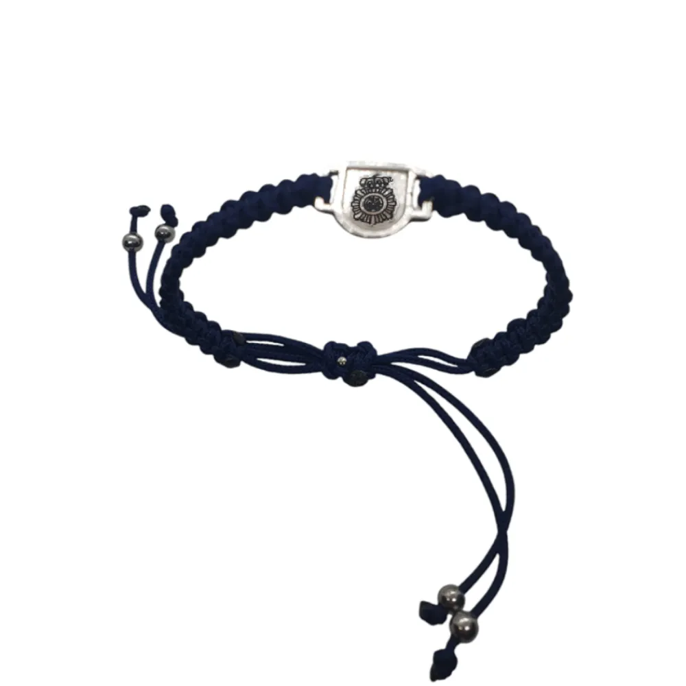 New PCMaes Pulsera en plata de ley con escudo grabado del CNP para mujer