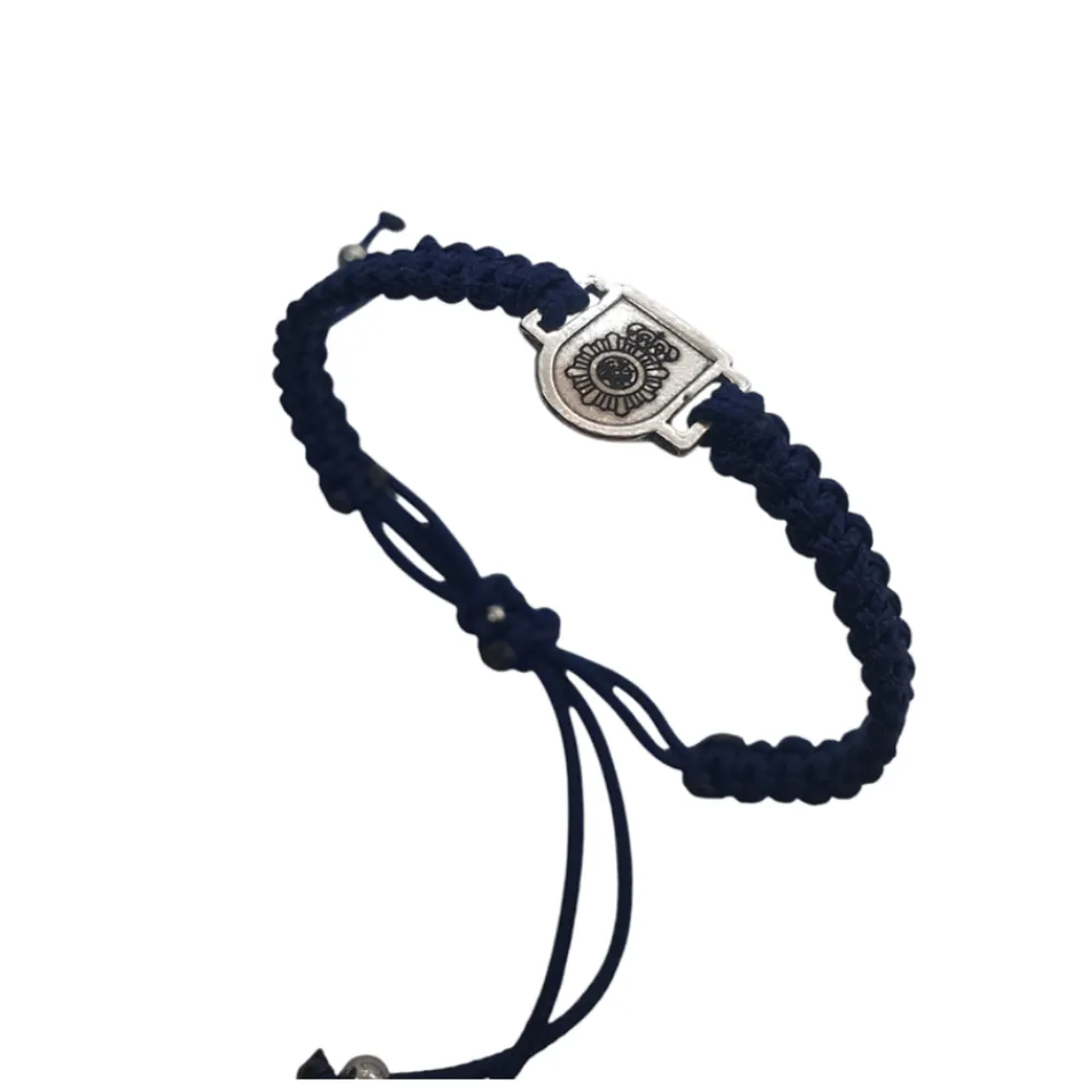 New PCMaes Pulsera en plata de ley con escudo grabado del CNP para mujer