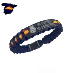 Pulsera España. Escudo del Cuerpo Nacional de Policía -Ni Olvido ni Perdono