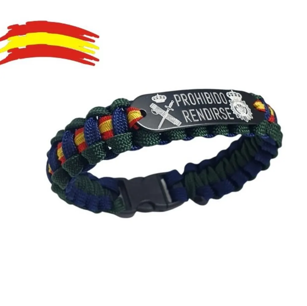 Clearance PCMaes Pulsera España. Escudos G. Civil y del CNP -Prohibido Rendirse