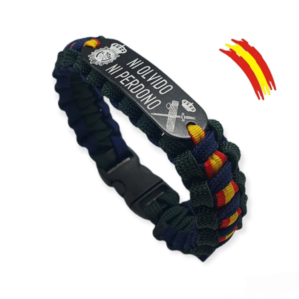 Pulsera España. Escudos G. Civil y del CNP - Ni Olvido ni Perdono