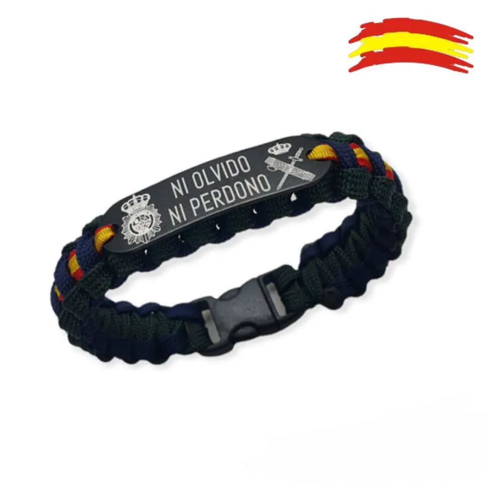 Pulsera España. Escudos G. Civil y del CNP - Ni Olvido ni Perdono