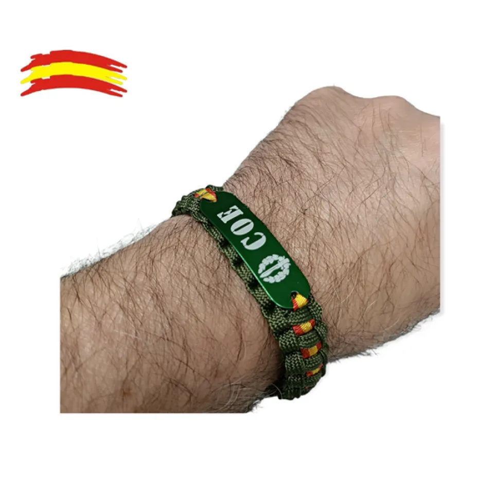 Pulsera España paracord escudo COE Verde