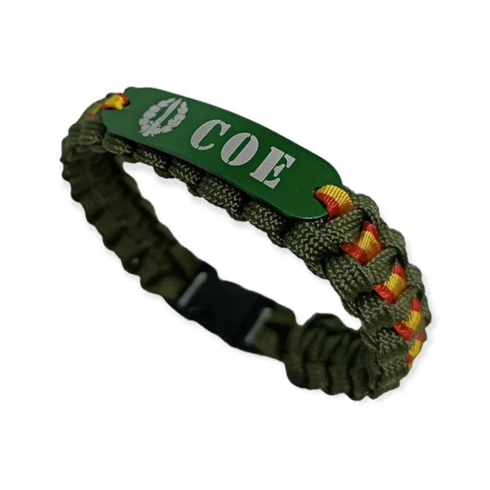 Pulsera España paracord escudo COE Verde