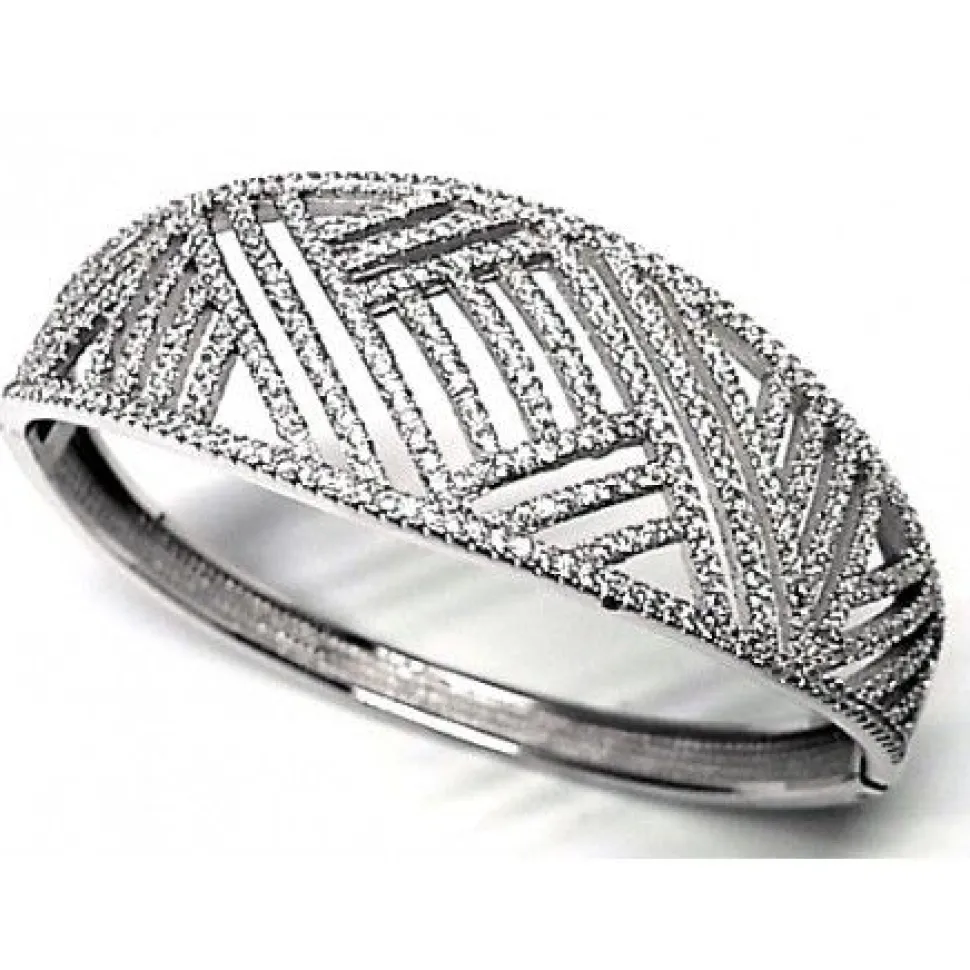 Pulsera Fiesta De Plata Rodiada Con Circonitas Microengastadas