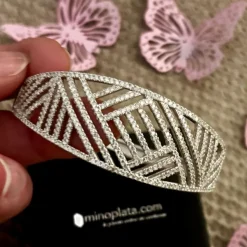 Pulsera Fiesta De Plata Rodiada Con Circonitas Microengastadas