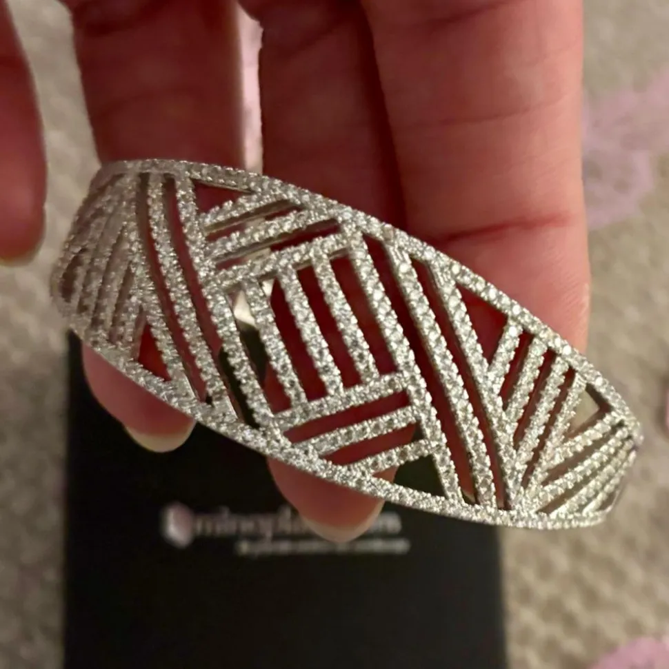 Pulsera Fiesta De Plata Rodiada Con Circonitas Microengastadas