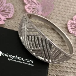 Pulsera Fiesta De Plata Rodiada Con Circonitas Microengastadas