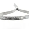 Pulsera Gris De Cinta Elástica Con Cristales Swarovski