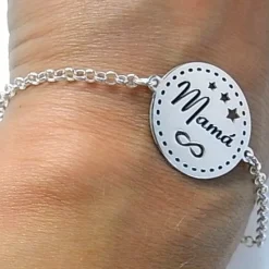 Pulsera Mamá De Plata De Ley