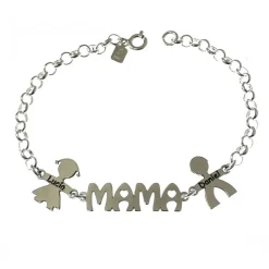 Pulsera Mamá De Plata Personalizada Con Niños Y Nombres