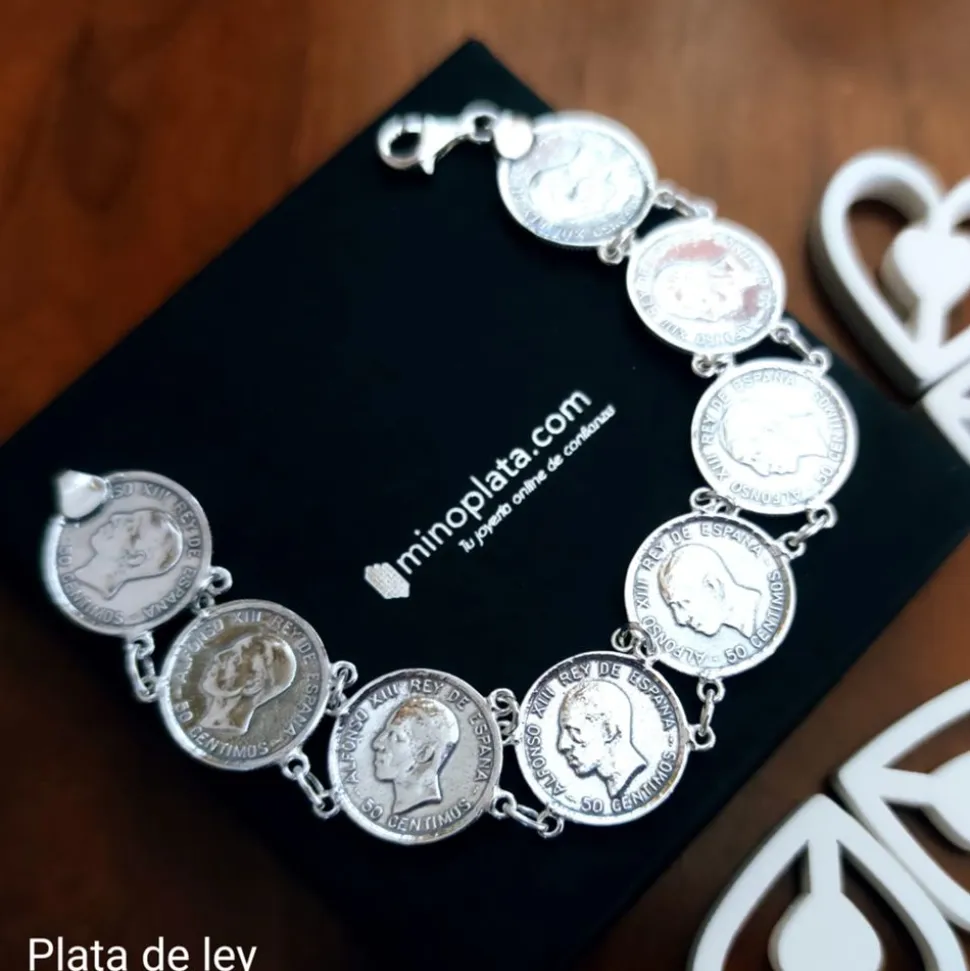 Pulsera Monedas De Plata De Ley