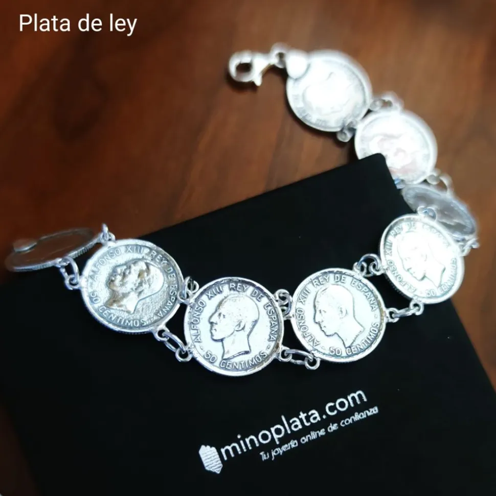 Pulsera Monedas De Plata De Ley