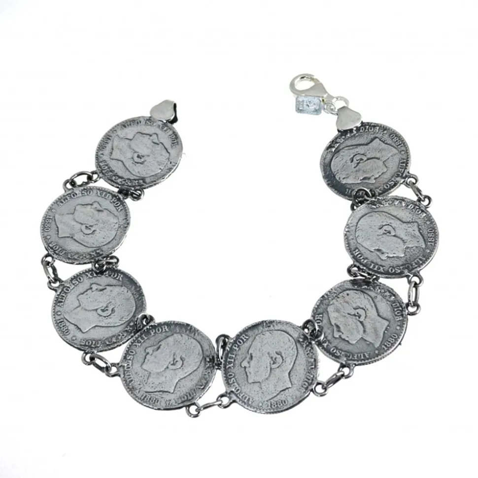 Pulsera Monedas De Plata De Ley