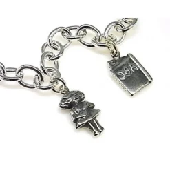 Pulsera Para Maestra De Plata Con Colgantes