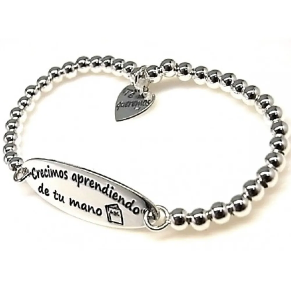 Outlet Pulsera Para Profesora Con Bolas De Plata