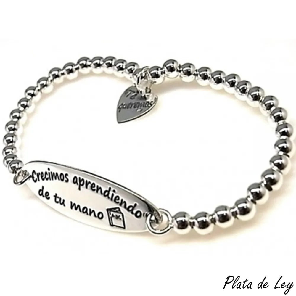 Outlet Pulsera Para Profesora Con Bolas De Plata