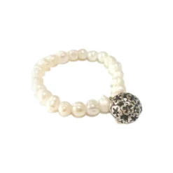 New Creatulote Pulsera perlas de rio Llamador de Ángeles con Cascabel