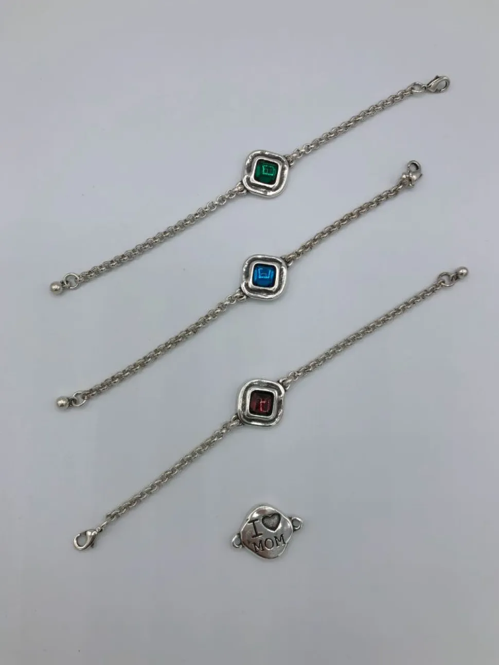 Pulsera plata I love Mom