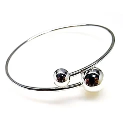 Sale Pulsera Rígida Bolas De Plata De Ley