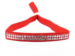 Online Pulsera Roja Cinta Elástica Con Cristales Swarovski