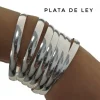 Pulseras Semanario De Plata Media Caña Lisa 6Mm Anchas Y 65Mm De Diámetro (Talla M)