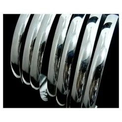 Clearance Pulseras Semanario Media Caña Lisa De Plata 7Mm Y 70Mm De Diámetro (Talla L)