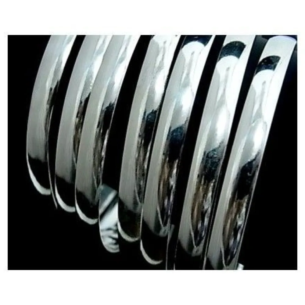 Clearance Pulseras Semanario Media Caña Lisa De Plata 7Mm Y 70Mm De Diámetro (Talla L)