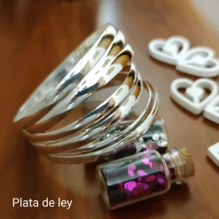 Sale Pulseras Semanario Media Caña De Plata De Ley 6Mm Y 60Mm De Diámetro (Talla S)