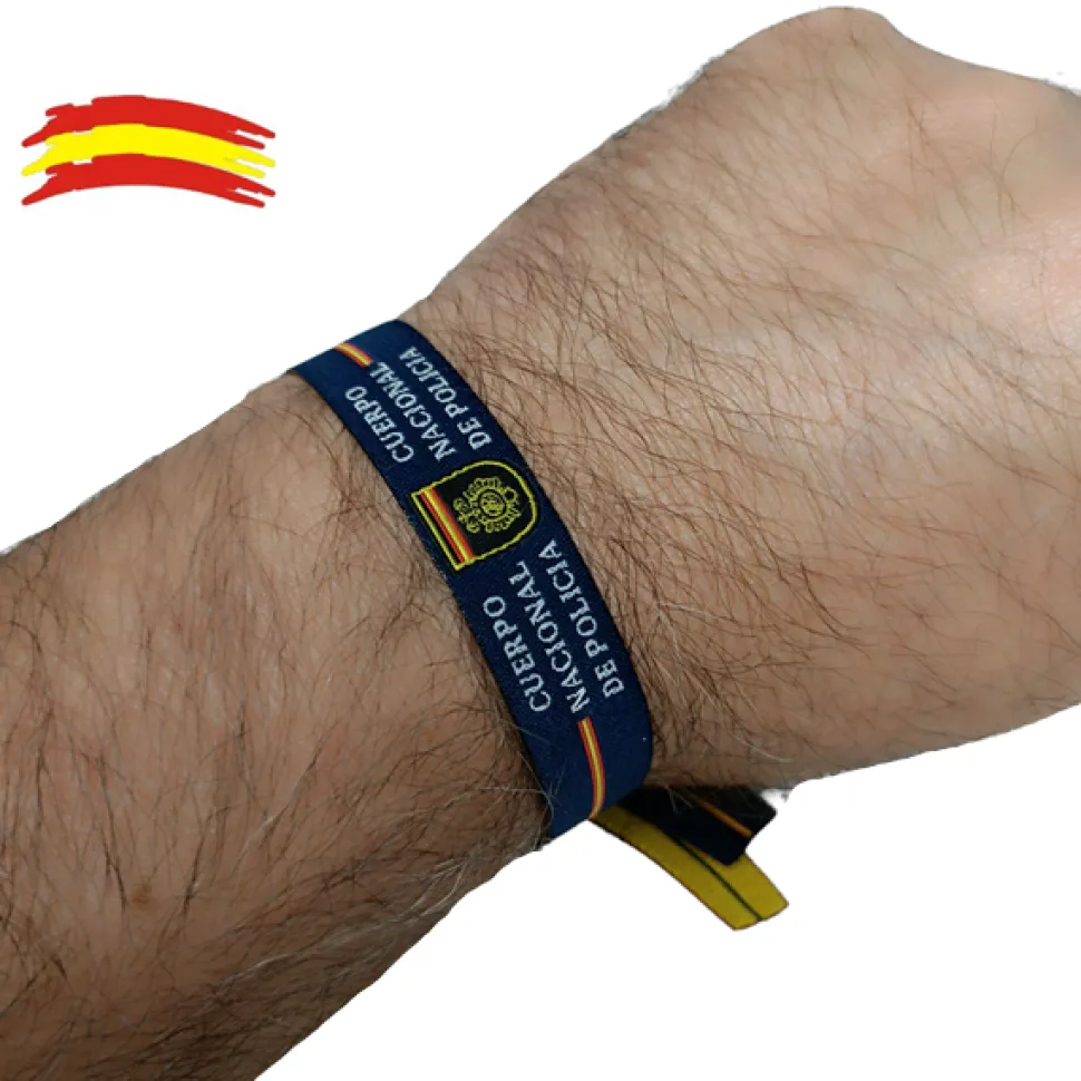 Pulseras 10 unidades cinta bordada ajustable azul del CNP
