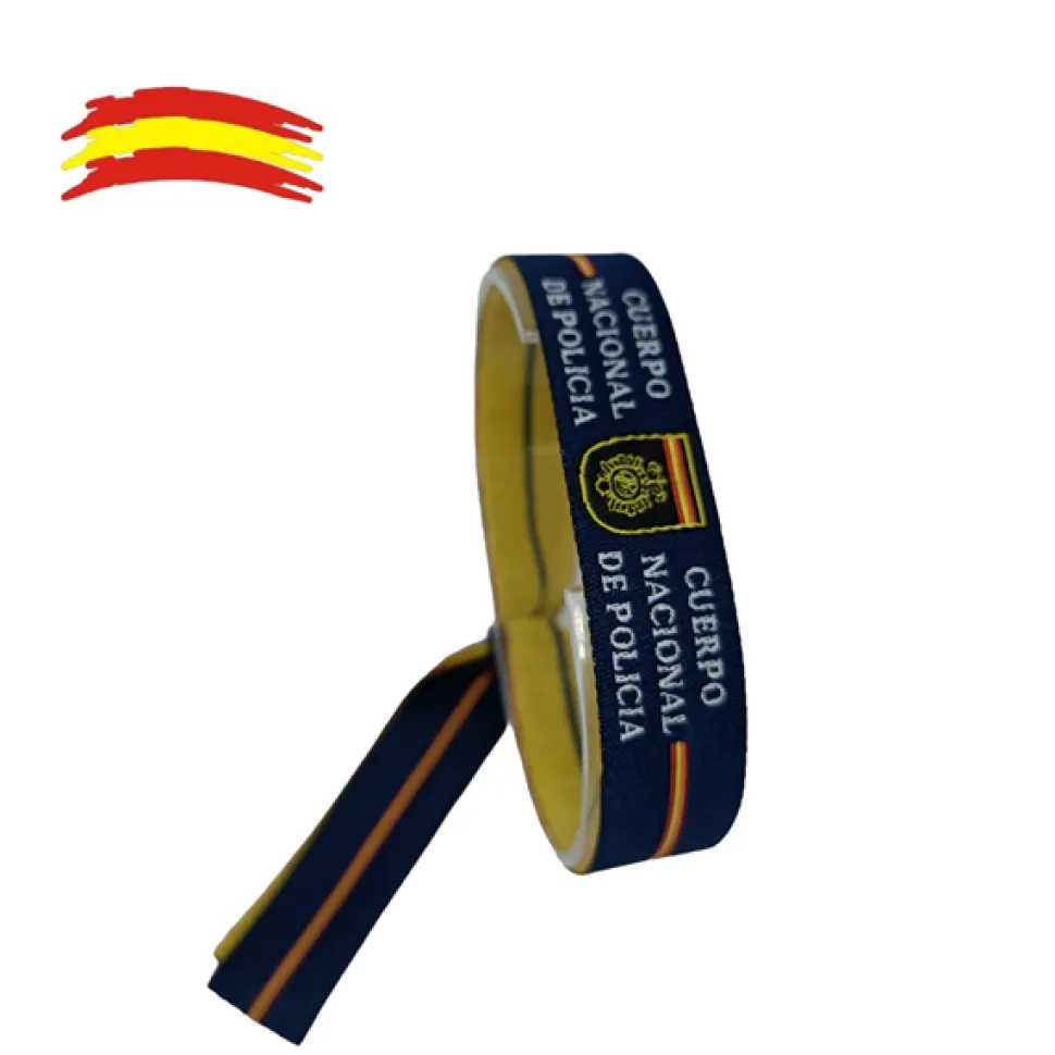 Pulseras 10 unidades cinta bordada ajustable azul del CNP