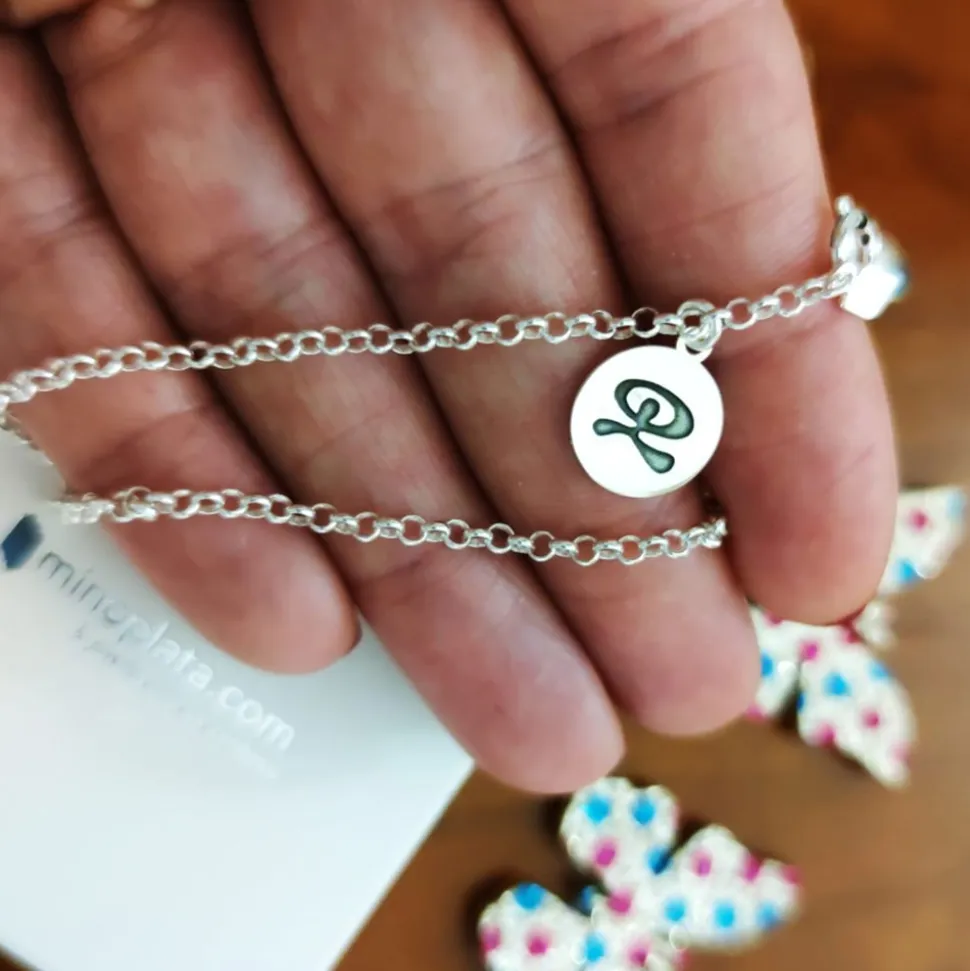Pulsera Tobillera En Plata De Ley Con Indalo Colgante
