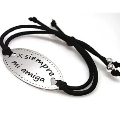 Pulsera X Siempre Mi Amiga De Plata Y Elástica