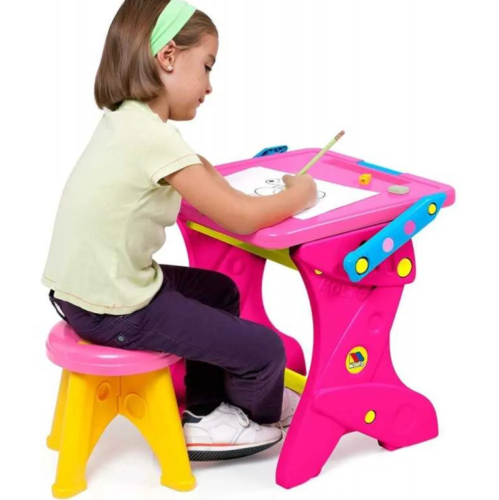 Sale Moltó Pupitre y Pizarra Infantil Magnético Rosa