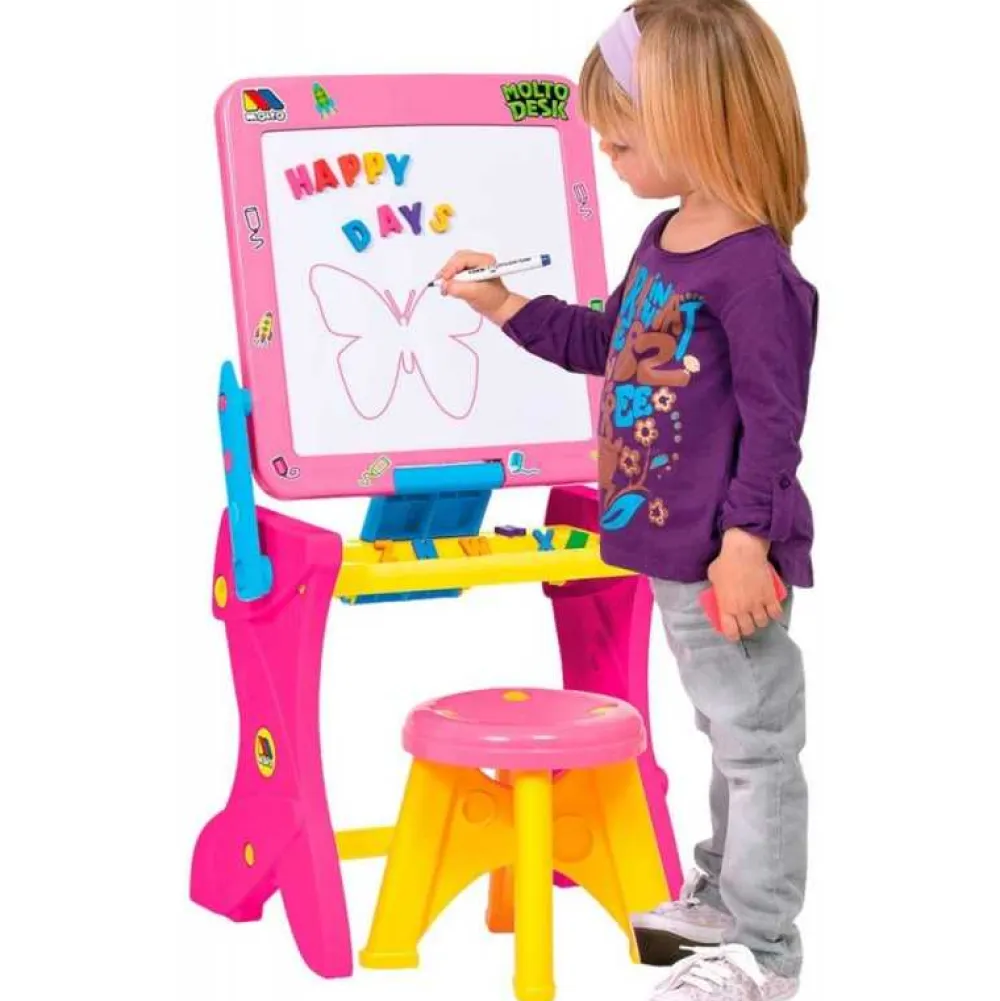 Sale Moltó Pupitre y Pizarra Infantil Magnético Rosa