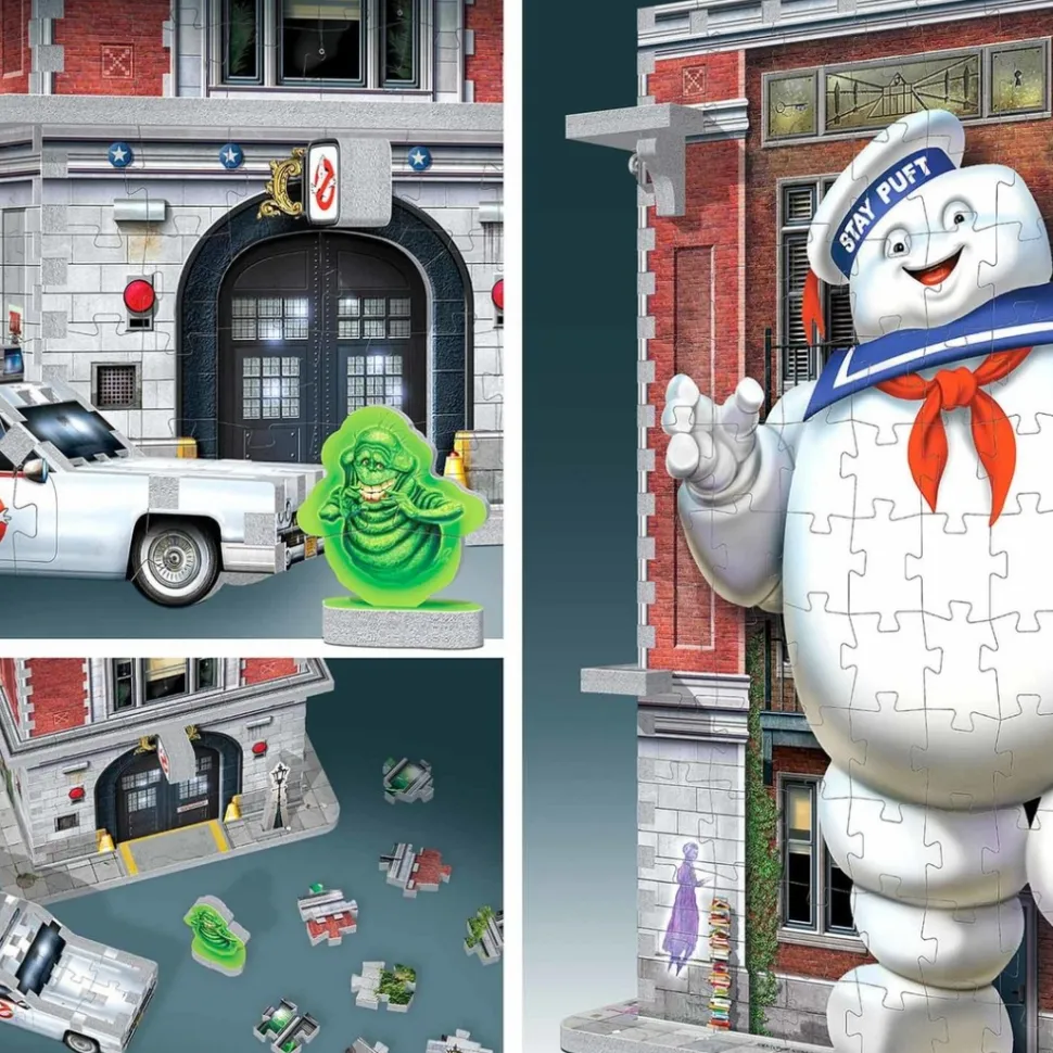 Puzle 3D Coche y Cuartel Cazafantasmas Ghostbusters 500pz
