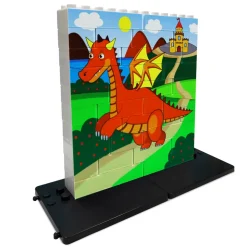 Puzle vertical Dragón naranja - caja de 32 piezas